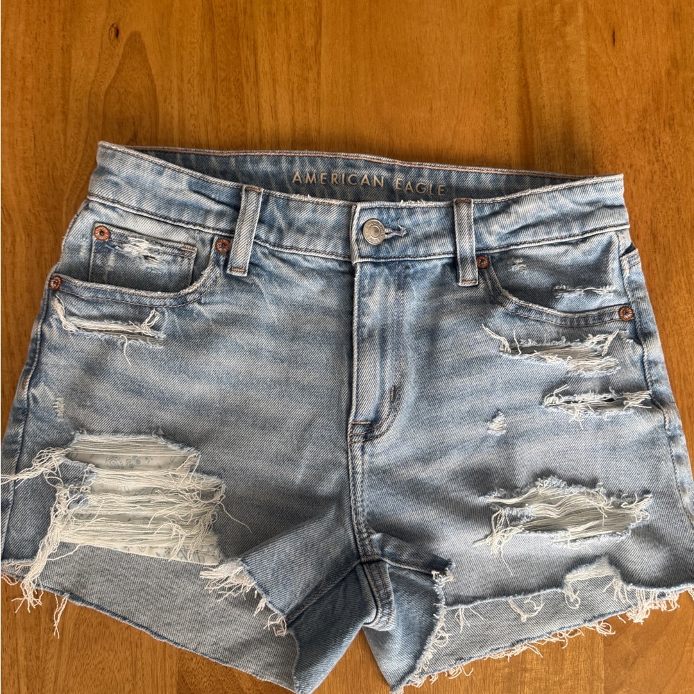 American Eagle Outfitters Stretch Ripped Denim Perfect Shortie